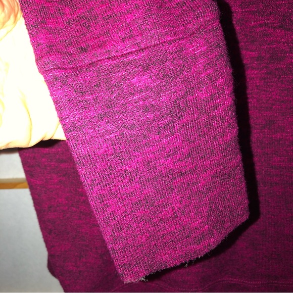 Liz Lange)Maternity Knit Heather Purple Cotton Knit Ruched Top Medium - Picture 8 of 8